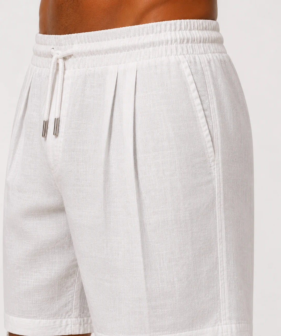 Pleated Linen Shorts