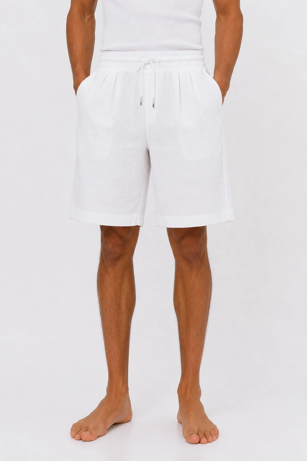 Pleated Linen Shorts