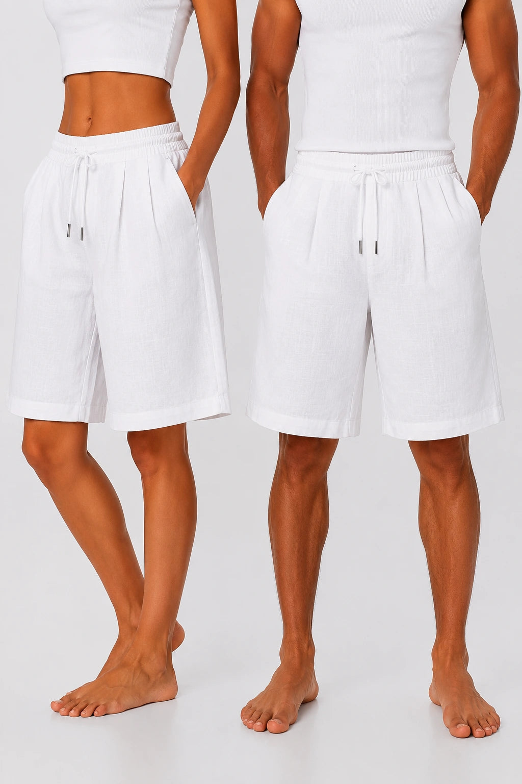 Pleated Linen Shorts