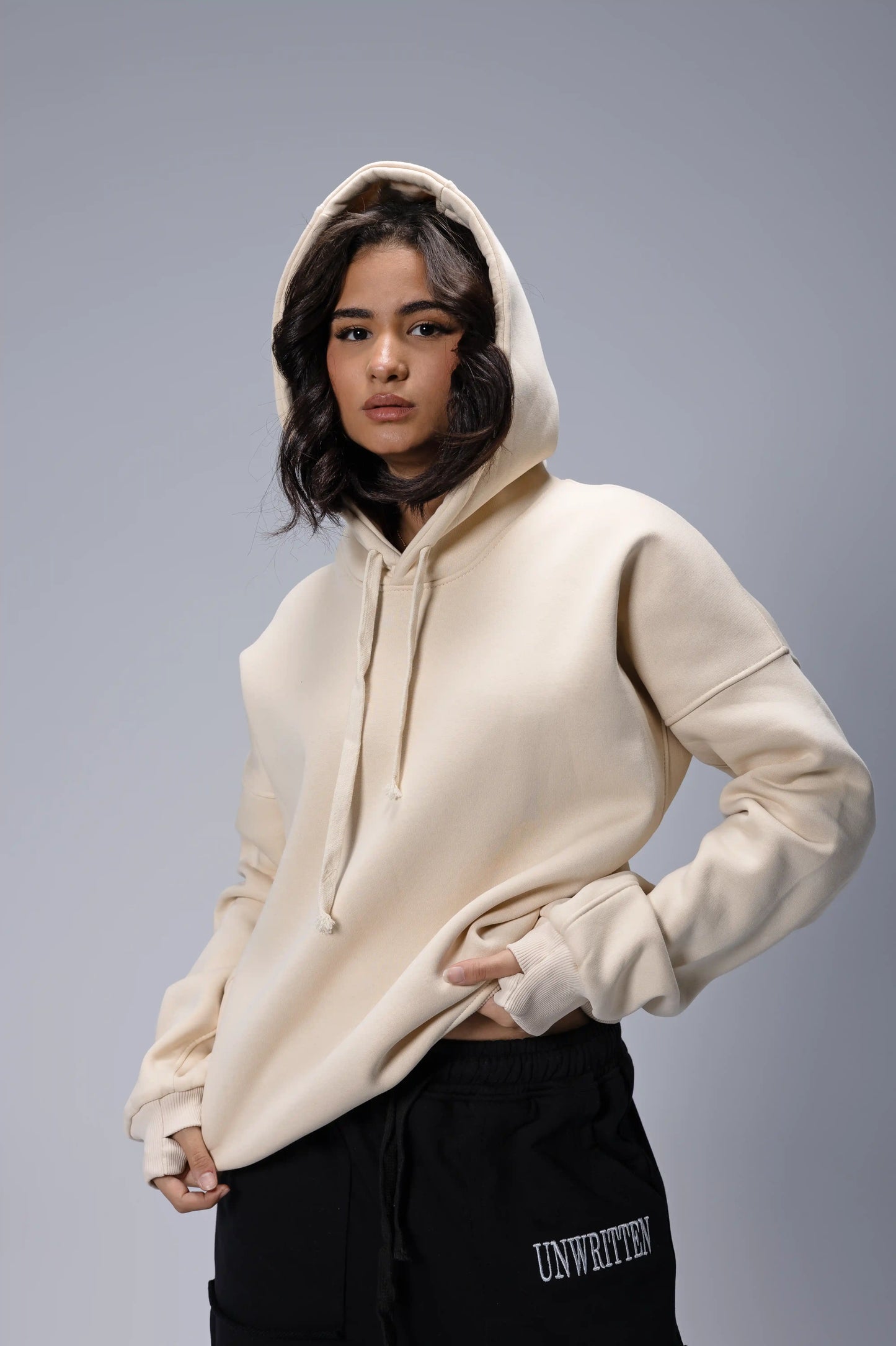 Beige Hoodie — (ON FLEEK)