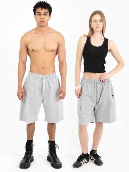 Wide-Leg Pleated Shorts