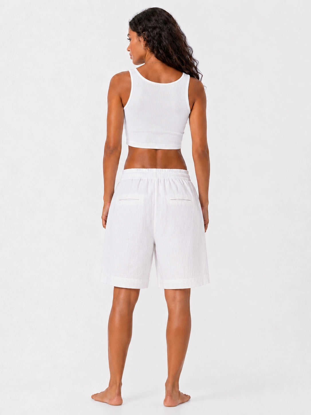 Pleated Linen Shorts