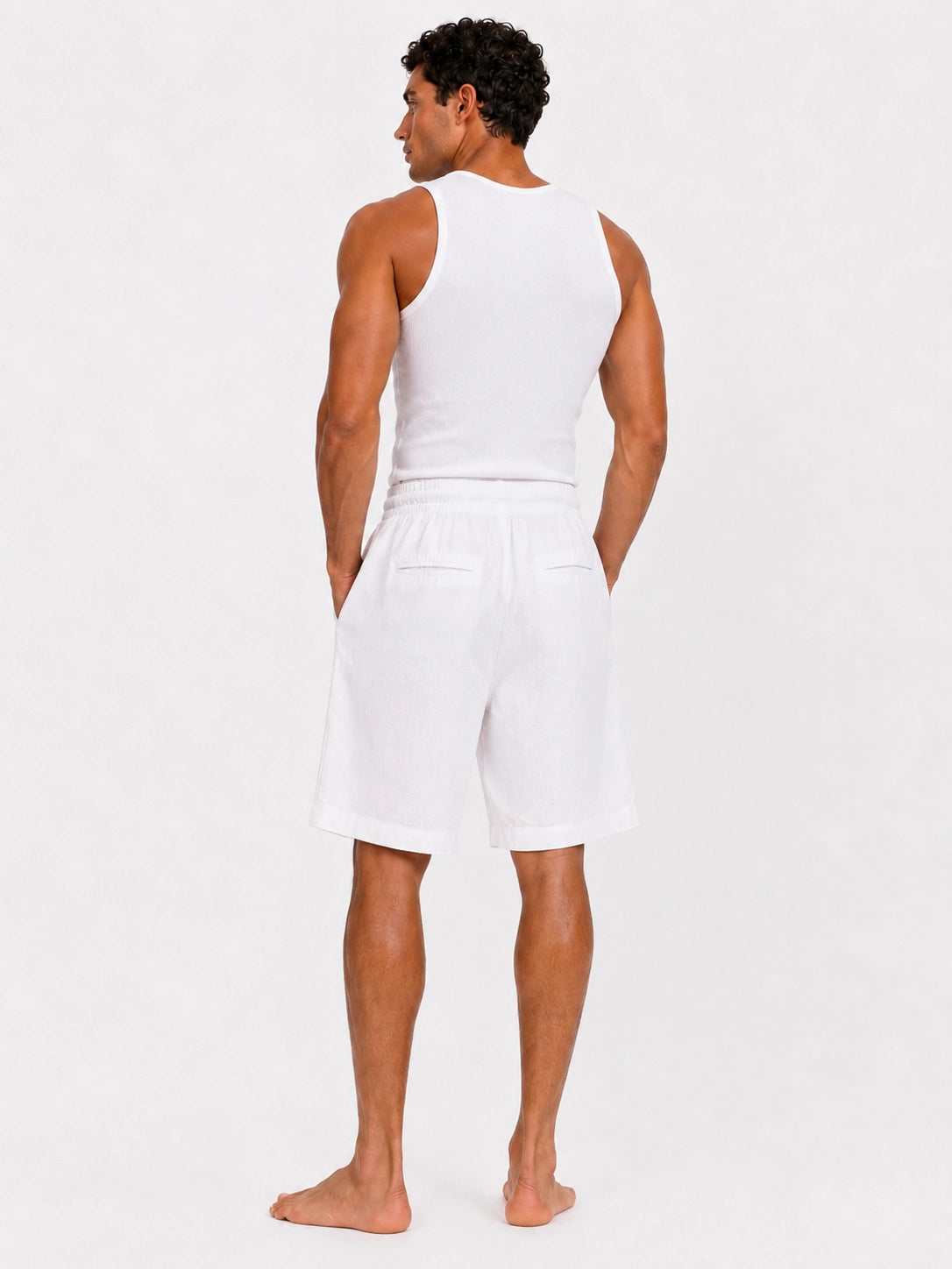 Pleated Linen Shorts