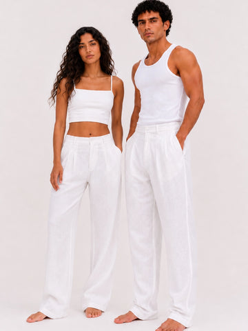 Pleated Linen Pants
