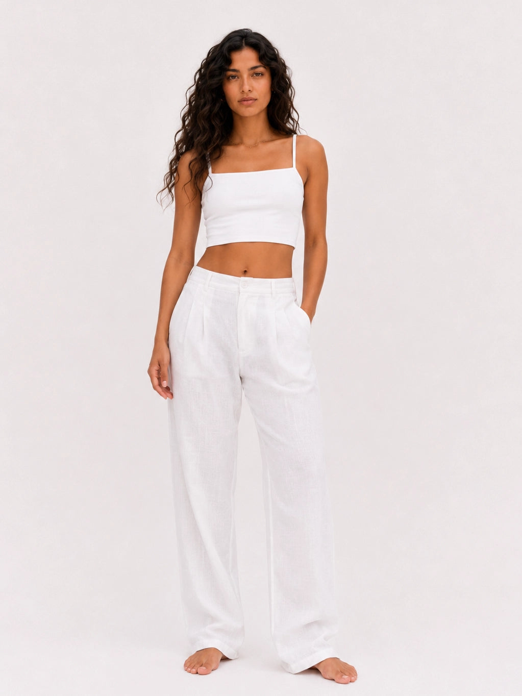 Pleated Linen Pants