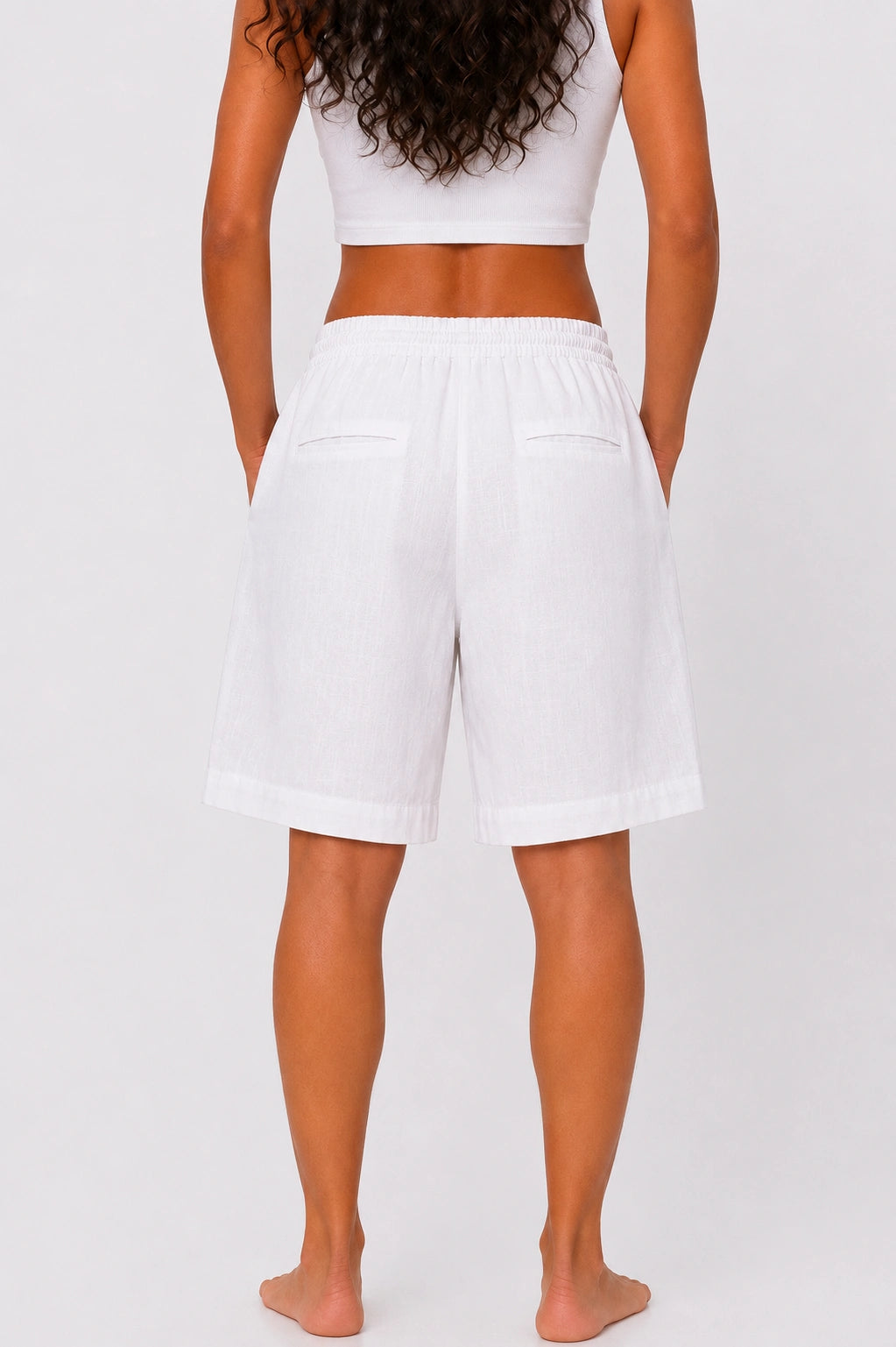 Pleated Linen Shorts