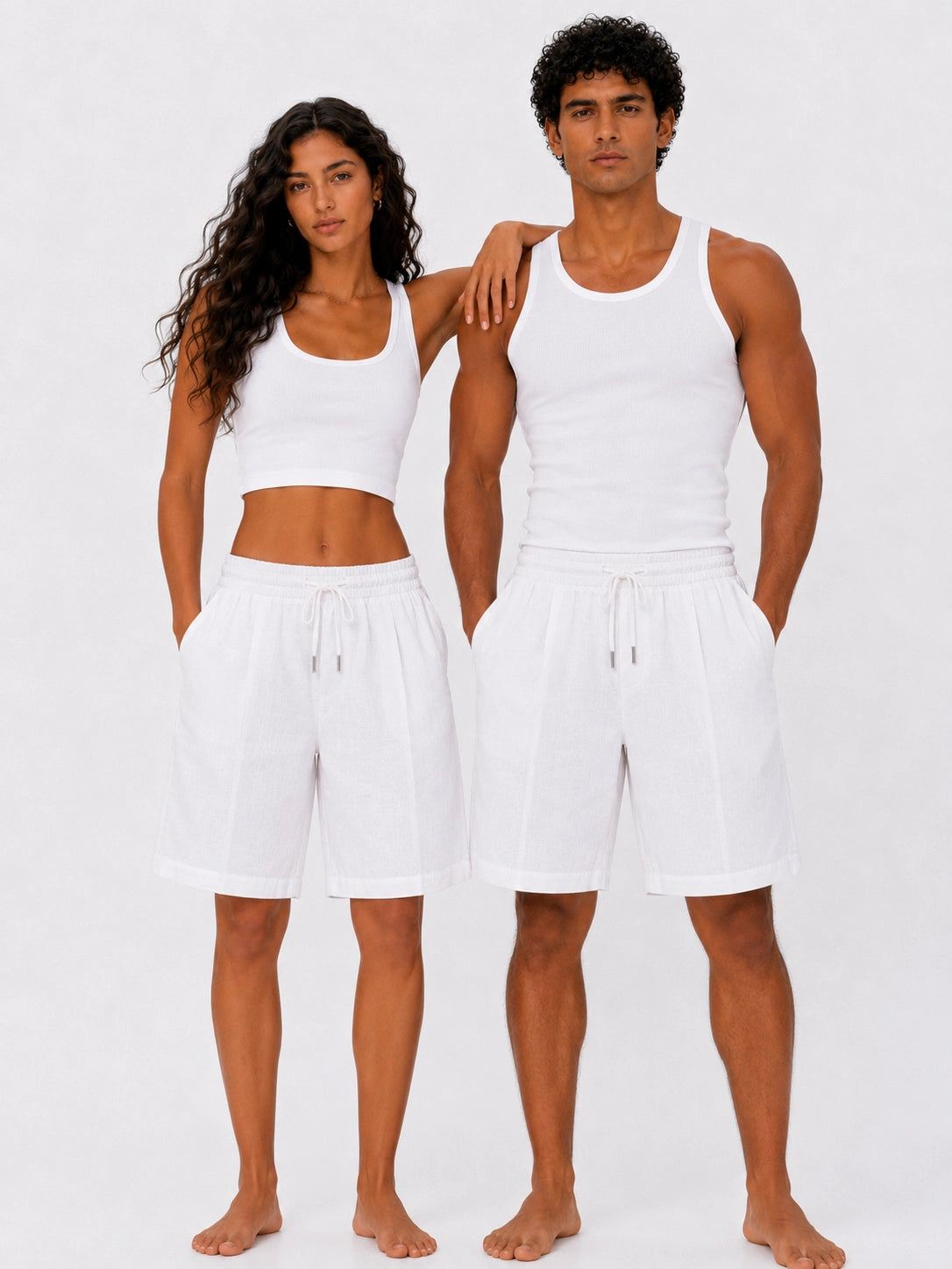 Pleated Linen Shorts