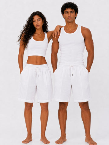 Pleated Linen Shorts