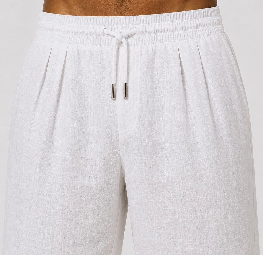 Pleated Linen Shorts