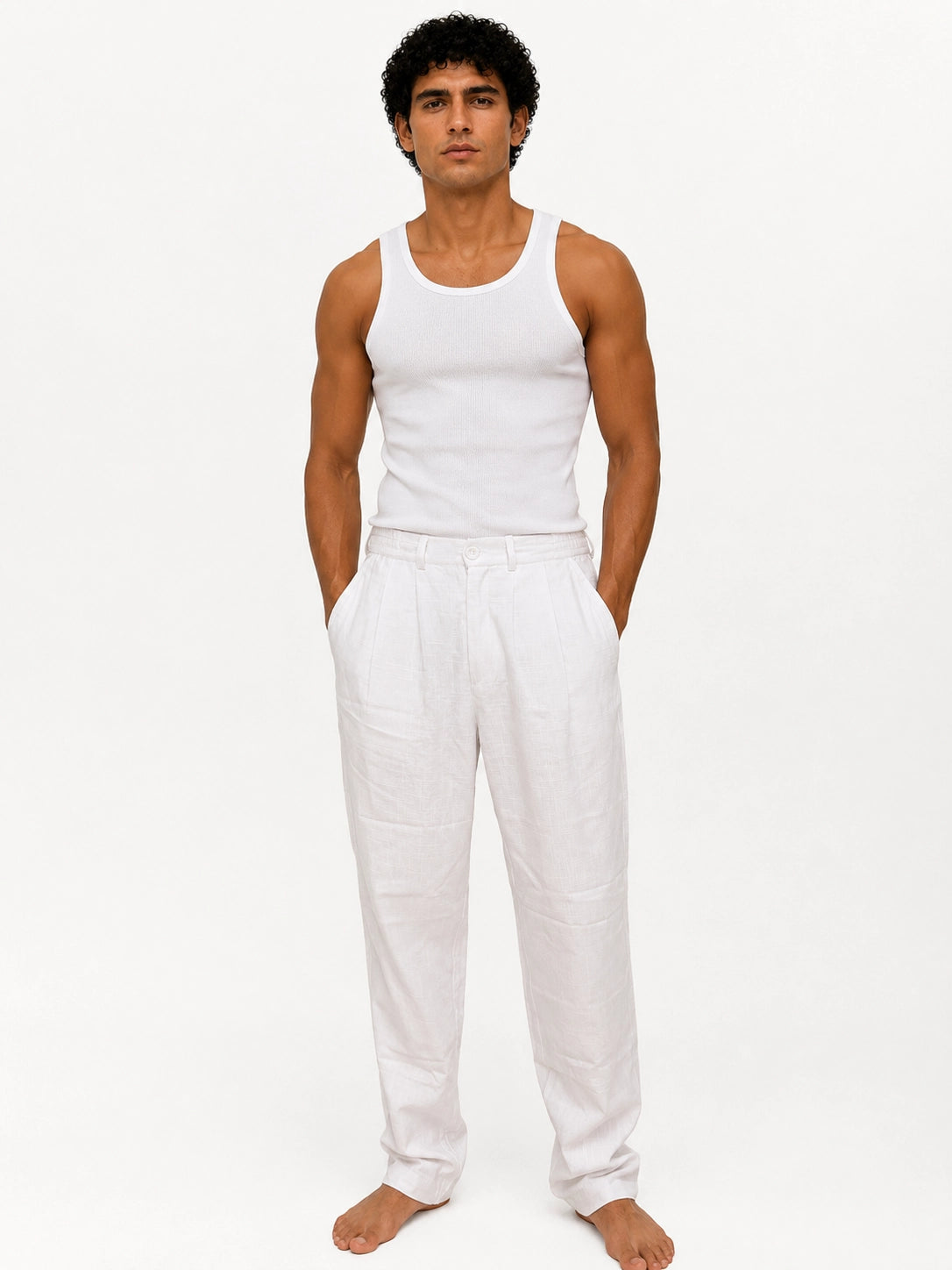 Pleated Linen Pants