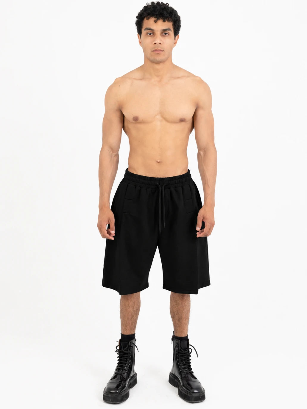 Wide-Leg Pleated Shorts